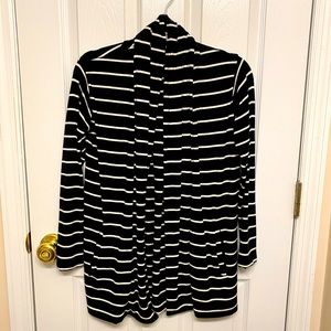 A New Day Target Cardigan with Pockets - Black & White Striped XS